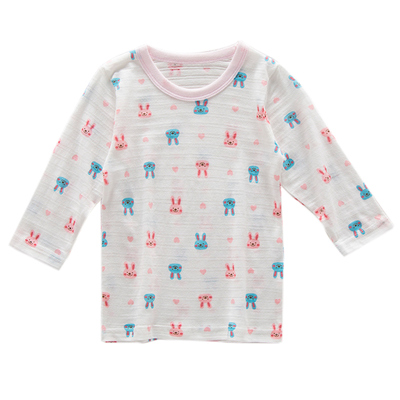 日系夏季超薄透气竹节棉长袖T恤