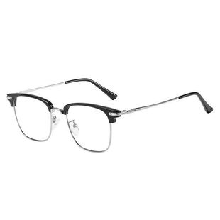 日常通勤斯文金属半框近视眼镜男素颜学院风可配散光度数防蓝光镜