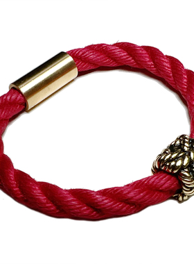 手链黄麻定制尺寸复古磁扣全