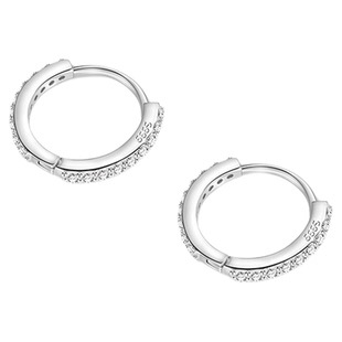 999纯银耳环女养耳洞睡觉免摘高级感钻石耳圈耳骨环耳扣耳钉耳饰