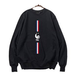 法国国家队世界欧洲杯足球迷服姆巴佩球衣圆领卫衣套头男女长袖衫