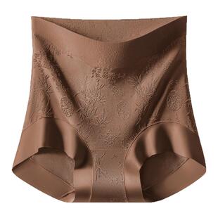 美宅国风浮雕高腰内裤女2026新款10A级抗菌收腹提臀不卡裆三角裤