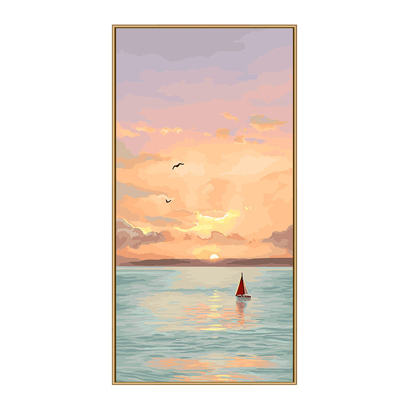 填色数字油画diy帆影流霞