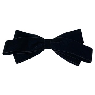 小众丝绒黑色蝴蝶结后脑勺半扎发头饰发夹一字夹女秋冬高级感背夹