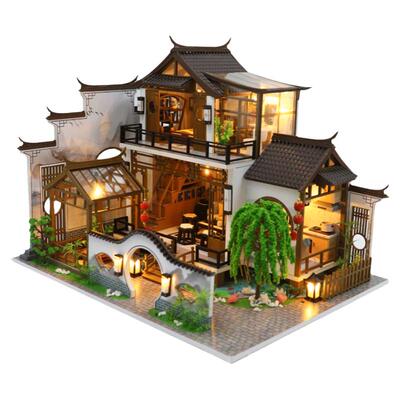 新品diy小屋古风别墅手工制作