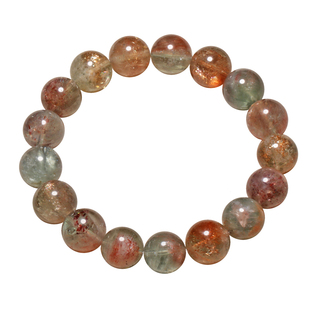 天然冰透阿鲁沙长石随形手串共生金太阳绿柱石水晶饰品礼物男女生