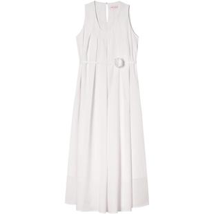 SALT.P可颜白色醋纤无袖连衣裙长款花朵腰带2026春新款AC36105030