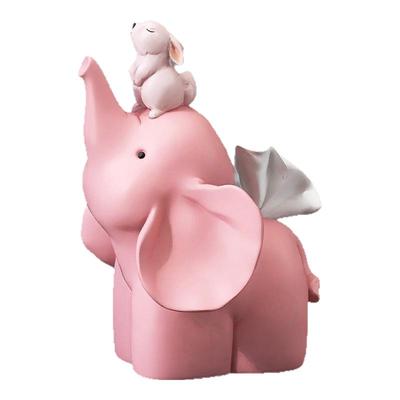 布科奶油风可爱小象纸巾盒