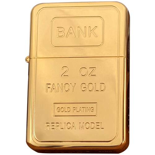 佐罗ZORRO金砖煤油打火机IP真金24K电镀超薄金条砂轮限量火机礼物