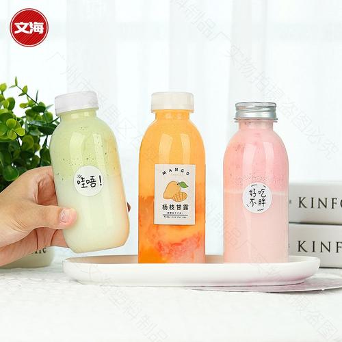 奶茶瓶塑料透明带盖矿泉水瓶子甘露小酸牛奶枝果汁杯pet空饮料杨