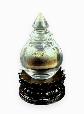 聚气旺吉五色土水晶塔家居办公摆