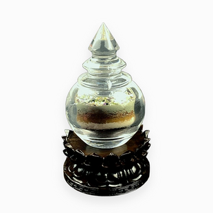 原创昆仑山五色土天然水晶塔镇宅办公桌商铺纳财化吉自制平安摆件