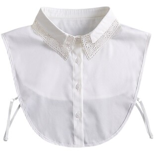 蕾丝假领子女士打底衬衫花边装饰镂空假领秋冬纯色调节带上衣百搭