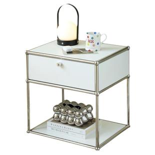 Minehouse中古床头柜简约现代轻奢置物架不锈钢网红ins储物柜收纳