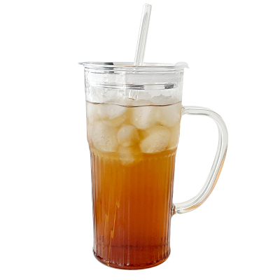 ins风大容量玻璃杯带把手喝水杯