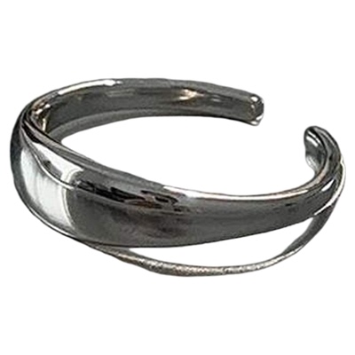 hellojune s925通体纯银 经典极简质感搭配光面银豆尾戒 关节戒