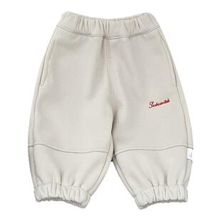 男童冬款韩系休闲加绒裤子婴儿洋气百搭束脚裤男宝宝宽松保暖卫裤