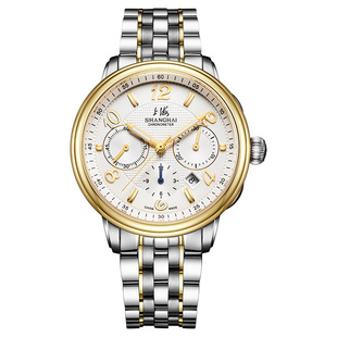 上海牌手表正品全自动机械表男多功能计时跑马表防水商务男表9002