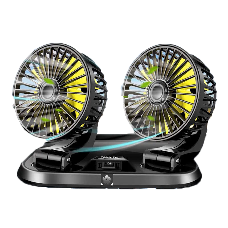 车载风扇双头电风扇涡轮强力12v24货车面包汽车通用usb风制冷插口
