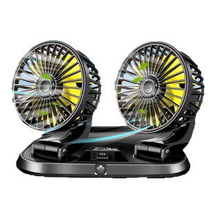 车载风扇双头电风扇涡轮强力12v24货车面包汽车通用usb风制冷插口