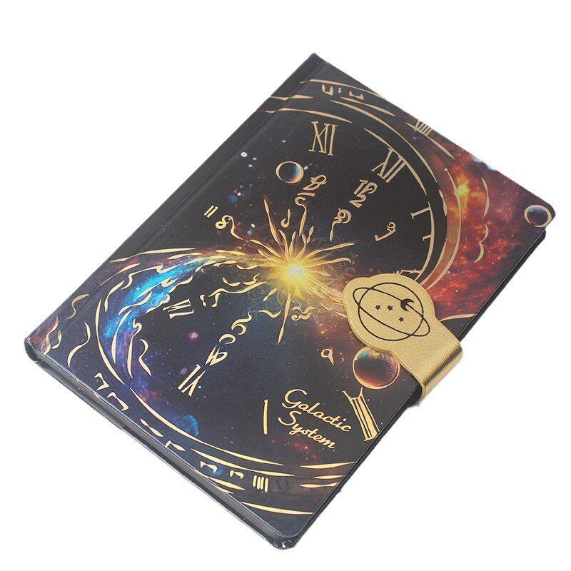 A5星空精装黑色内页记事本日记手账本学生涂鸦黑卡纸笔记本子96张