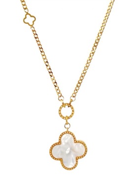 轻奢小众钛钢四叶草锁骨链毛衣链