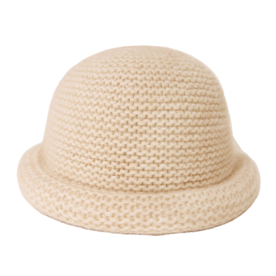 大头围渔夫帽帽子显脸小高级感秋冬卷边针织毛线女灰色白色黑色