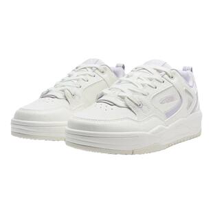 特步云帆板鞋女2025秋季新款小白鞋皮网运动休闲板鞋975318310060