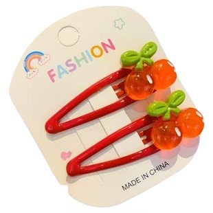 (BB夹透明樱桃儿童发夹)草莓甜美可爱发卡水果葡萄少女草莓发饰