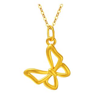 亚一黄金足金蝶恋蝴蝶挂坠精致时尚小众轻奢幸运蝴蝶中式浪漫灵动