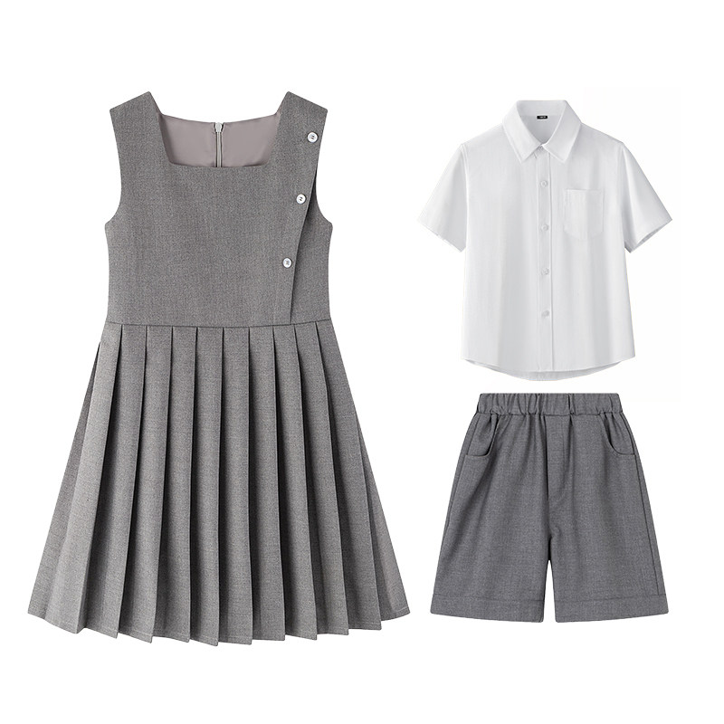 六一儿童演出服中小学生校服学院风短袖班服白衬衫合唱朗诵比赛服