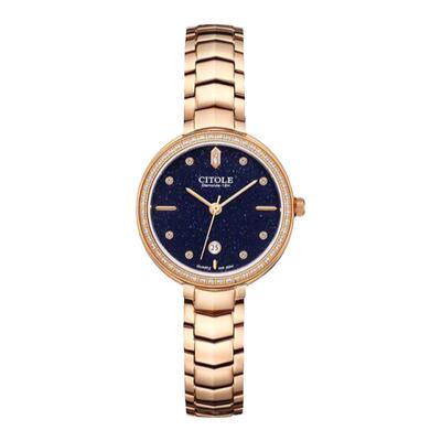 钻石女士轻奢风星空贝母石英表