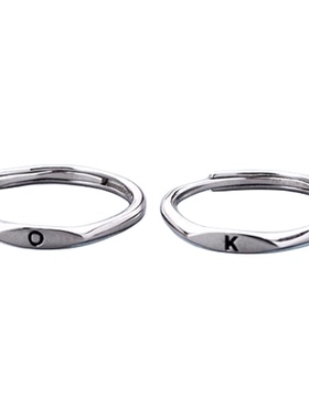 FEEINS法国设计师字母戒指新款爆款轻奢高级感小素圈食指情侣指环