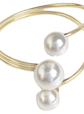 顾声周也同款珍珠戒指开口可调节指圈指环2023新款百搭