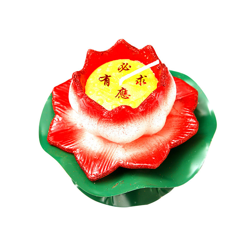 蜡烛寺庙供佛有求必应莲花灯许愿