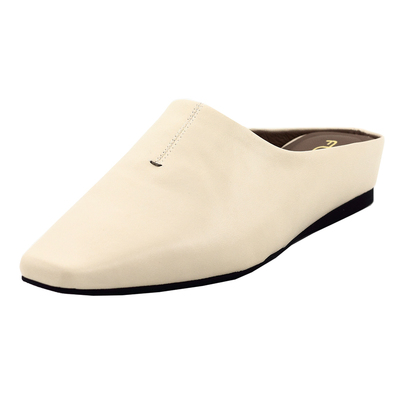 富丽真皮包头平底一脚蹬穆勒鞋女