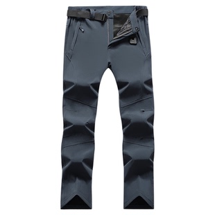 正品户外冲锋裤男秋冬加厚款抓绒裤女透气弹力徒步薄款登山运动裤