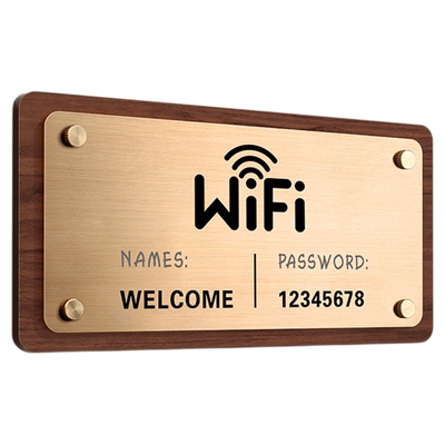 不锈钢WiFi账号密码提示牌可定制