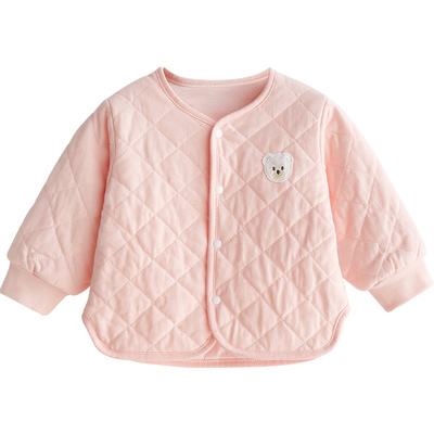 婴儿春秋冬夹棉保暖开衫外出上衣