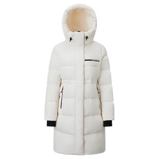 千仞岗冬季新款中长款连帽羽绒服大衣鸭绒保暖加厚外套女士简约