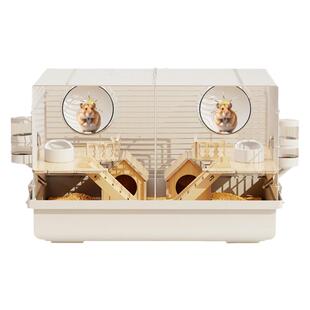 仓鼠笼子双人间金丝熊一公一母分开相亲笼便宜大的豪华别墅耐啃咬