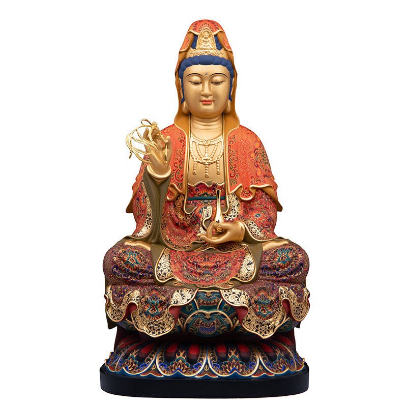 纯铜娑婆三圣佛像摆件