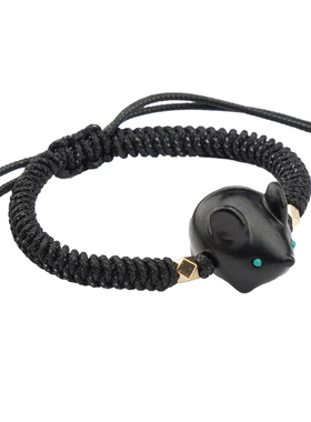 隐山手作老鼠檀木手链生肖转运