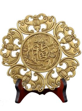 纯铜五福临门挂件龙凤钱蝙蝠摆件