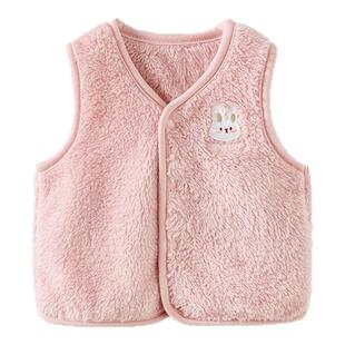 童泰婴儿马甲春秋季宝宝衣服儿童休闲外出上衣男童女童绒马夹坎肩