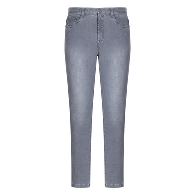 BONI/堡尼2023春夏新品棉麻混纺牛仔裤时尚修身休闲裤男KP283A01B