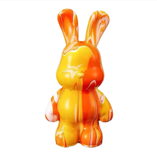 流体兔DIY材料包手工大号白胚存钱罐儿童丙烯涂色玩具暴力熊公仔