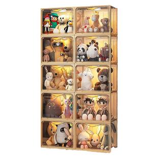 娃娃收纳盒展示柜模型手办展示架子labubu透明毛绒玩偶公仔盲盒