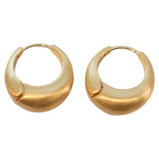 《波尔卡舞曲》法式极简老钱风金色拉丝磨砂金属耳扣耳饰耳夹耳环