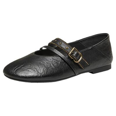 TATA他她艺术家平底鞋真皮玛丽珍鞋女鞋休闲单鞋2026新款XTT02AQ6